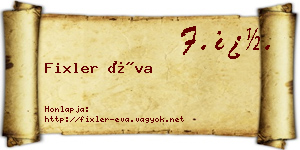 Fixler Éva névjegykártya
